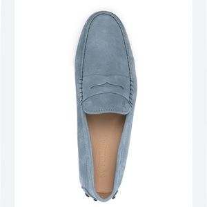 Tod’s Gommino Driving Shoes in Blue Suede